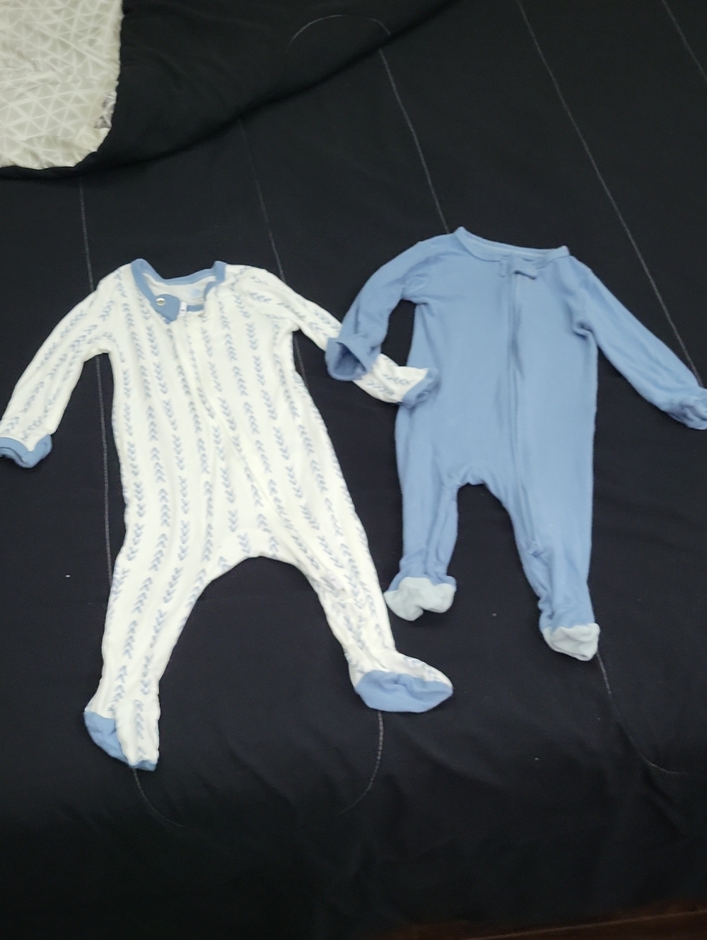 cloud island Light Blue and White Footed One-Pieces